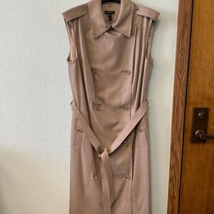 ESCADA TAN DRESS WITH CLEAR BUTTONS
